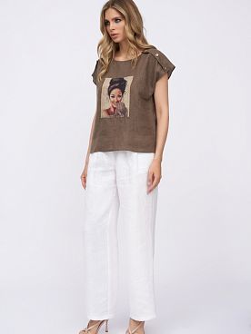 блузка льняная