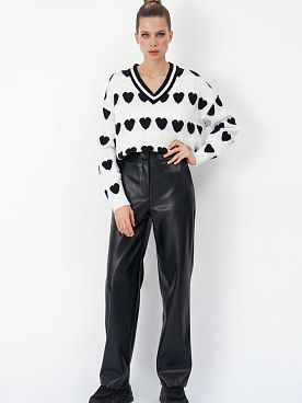 брюки из искусственной кожи