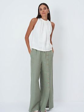 Брюки льняные