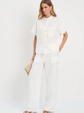 Блузка льняная