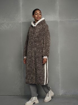 эко шуба с капюшоном