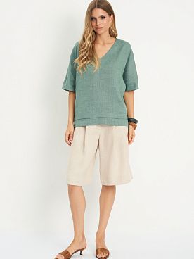 Блузка льняная